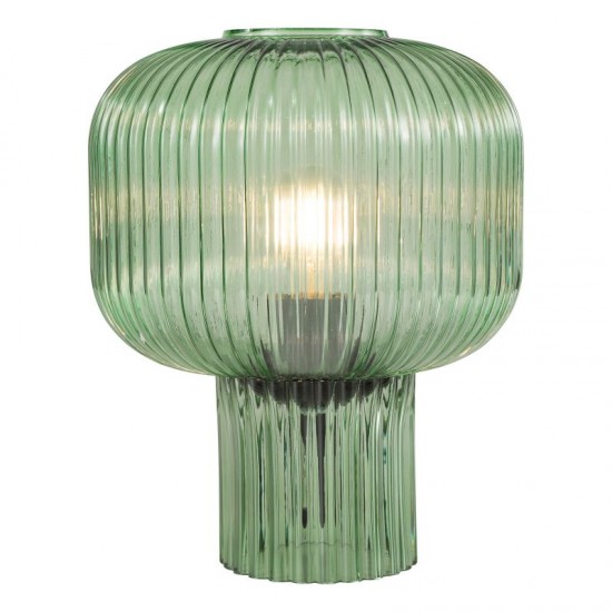 74788-003 Green Ribbed Glass Table Lamp