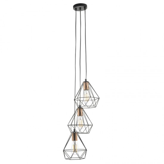 52015-003 Black & Copper 3 Light Cluster Pendant 52015-003 Black & Copper 3 Light Cluster Pendant