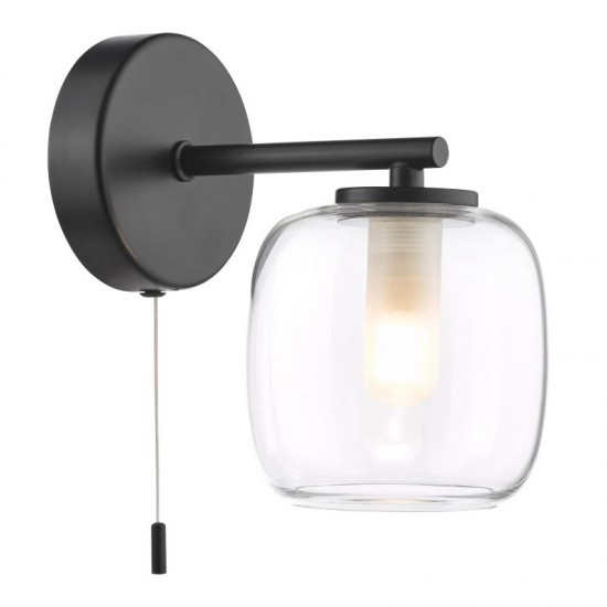 74779-003 Black Wall Lamp with Double Glass IP44