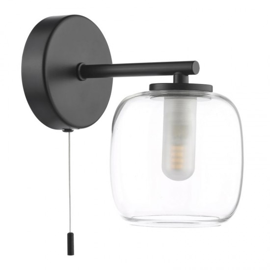 74779-003 Black Wall Lamp with Double Glass IP44