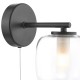 74779-003 Black Wall Lamp with Double Glass IP44