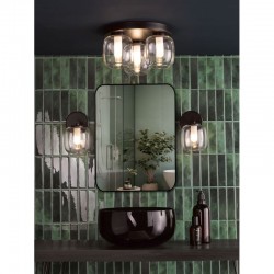 74779-003 Black Wall Lamp with Double Glass IP44