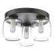 74780-003 Black 3 Light Flush with Double Glass IP44