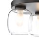 74780-003 Black 3 Light Flush with Double Glass IP44