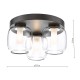 74780-003 Black 3 Light Flush with Double Glass IP44
