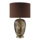 74781-003 Brown Marble Effect Glass Table Lamp With Brown Shade