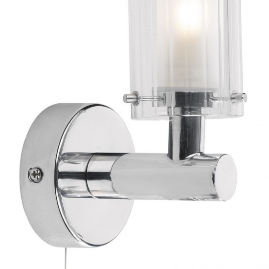 4725-003 Bathroom Chrome Wall Lamp with Ribbed Glass