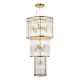 74680-003 Aged Brass 15 Light Chandelier with Clear Glass Rods