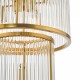 74680-003 Aged Brass 15 Light Chandelier with Clear Glass Rods