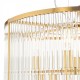 74680-003 Aged Brass 15 Light Chandelier with Clear Glass Rods