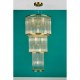 74680-003 Aged Brass 15 Light Chandelier with Clear Glass Rods