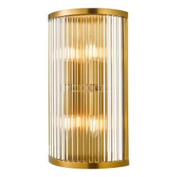 74681-003 Aged Brass 4 Light Wall Lamp with Clear Glass Rods