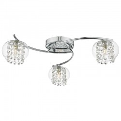 22917-003 Chrome 3 Light Centre Fitting with Clear Glass & Crystal
