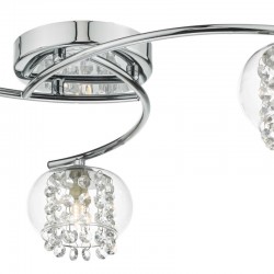 22917-003 Chrome 3 Light Centre Fitting with Clear Glass & Crystal