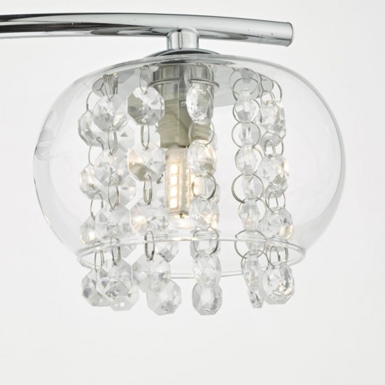 22917-003 Chrome 3 Light Centre Fitting with Clear Glass & Crystal 22917-003 Chrome 3 Light Centre Fitting with Clear Glass & Crystal