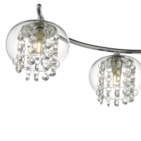 22918-003 Chrome 6 Light Centre Fitting with Clear Glass & Crystal 22918-003 Chrome 6 Light Centre Fitting with Clear Glass & Crystal