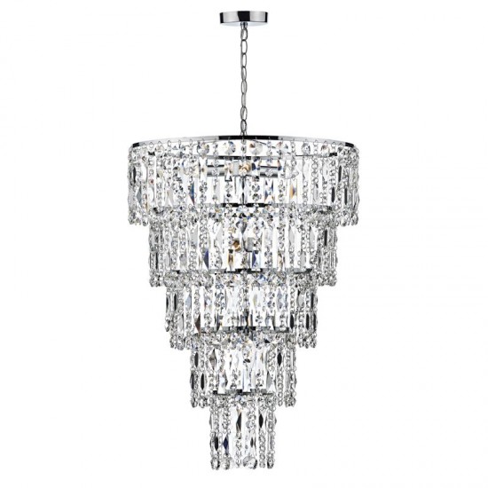 32180-003 Chrome 6 Light Waterfall Chandelier with Crystal