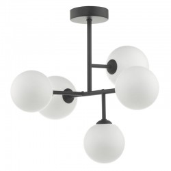 52032-003 Black 5 Light Ceiling Lamp with Opal Glasses 52032-003 Black 5 Light Ceiling Lamp with Opal Glasses