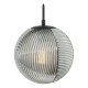 71178-003 Black Pendant with Smoked Ribbed Glass