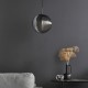71178-003 Black Pendant with Smoked Ribbed Glass