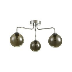 61670-003 Chrome 3 Light Semi Flush with Smoked Mirrored Glasses