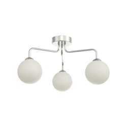 61671-003 Chrome 3 Light Semi Flush with White Glasses 61671-003 Chrome 3 Light Semi Flush with White Glasses