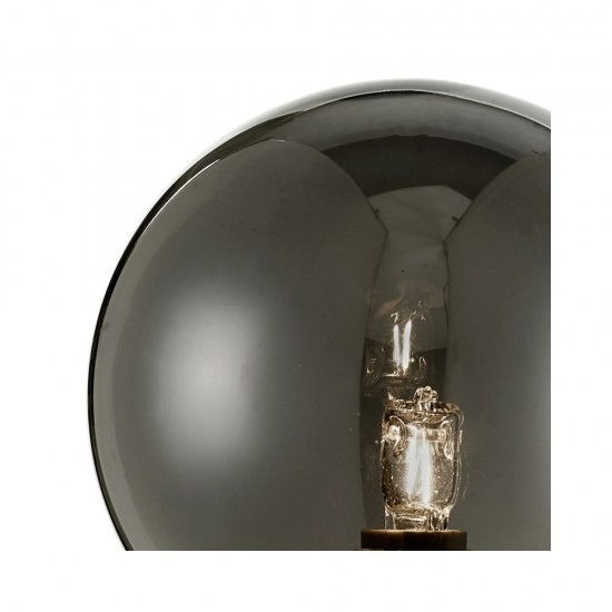 61676-003 Black Wall Lamp with Smoked Mirrored Glass