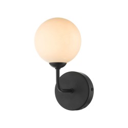 61677-003 Black Wall Lamp with White Glass