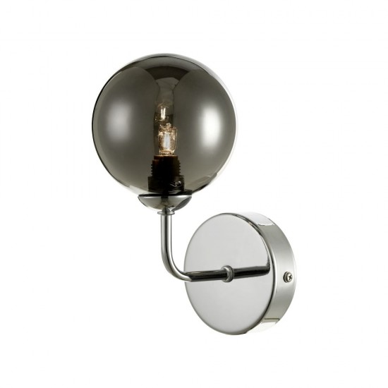 61678-003 Chrome Wall Lamp with Smoked Mirrored Glass