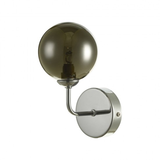 61678-003 Chrome Wall Lamp with Smoked Mirrored Glass