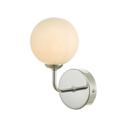 61679-003 Chrome Wall Lamp with White Glass