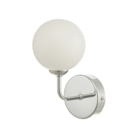 61679-003 Chrome Wall Lamp with White Glass