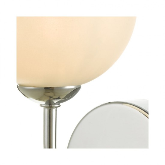 61679-003 Chrome Wall Lamp with White Glass