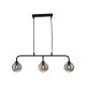 61680-003 Black 3 Light over Island Fitting with Smoked Mirrored Glasses
