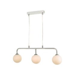 61683-003 Chrome 3 Light over Island Fitting with White Glasses
