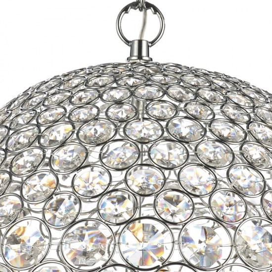 4830-003 Chrome 5 Light Pendant with Crystal Ball 4830-003 Chrome 5 Light Pendant with Crystal Ball