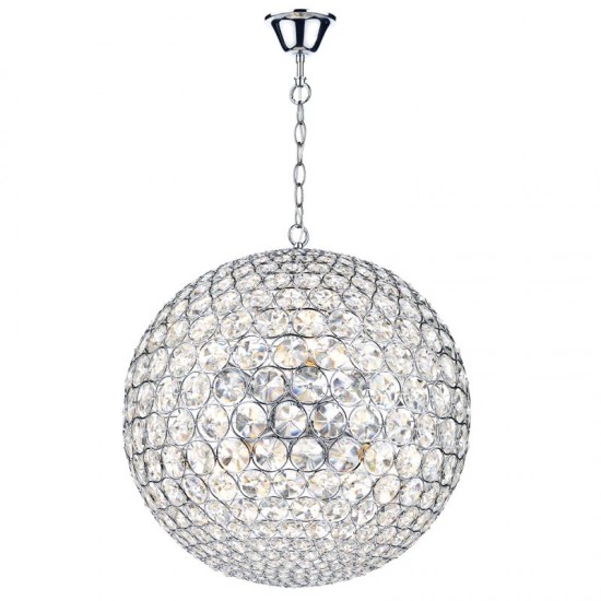 4831-003 Chrome 8 Light Pendant with Crystal Ball 4831-003 Chrome 8 Light Pendant with Crystal Ball