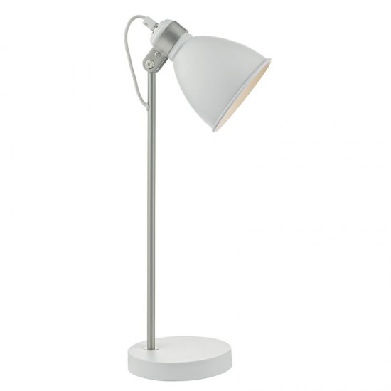 22946-003 White & Satin Chrome Desk Lamp