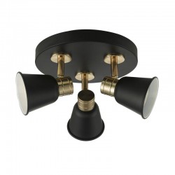 22951-003 Modern Black & Rose Gold 3 Spotlights with Round Plate 22951-003 Modern Black & Rose Gold 3 Spotlights with Round Plate
