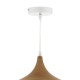 23586-003 White & Wooden Pendant with Gloss White Shade