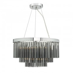 22961-003 Chrome 5 Light Pendant with Smoked Glass Rods