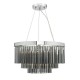 22961-003 Chrome 5 Light Pendant with Smoked Glass Rods 22961-003 Chrome 5 Light Pendant with Smoked Glass Rods