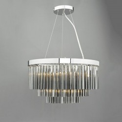 22961-003 Chrome 5 Light Pendant with Smoked Glass Rods