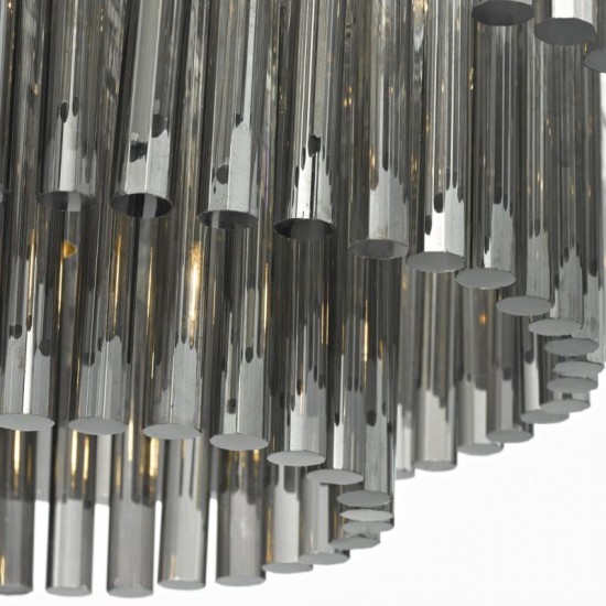 22961-003 Chrome 5 Light Pendant with Smoked Glass Rods 22961-003 Chrome 5 Light Pendant with Smoked Glass Rods