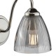 74794-003 Nickel Wall Lamp with Smoked Ribbed Glass