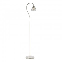79687-003 Nickel Floor Lamp with Smoked Ribbed Glass
