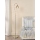 79687-003 Nickel Floor Lamp with Smoked Ribbed Glass