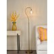 79688-003 Antique Bronze Floor Lamp with Ribbed Glass