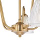 74801-003 Antique Bronze 5 Light Semi Flush with Ribbed Glass