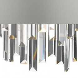 52047-003 Crystal 2 Light Wall Lamp with Grey Fabric Shade 52047-003 Crystal 2 Light Wall Lamp with Grey Fabric Shade